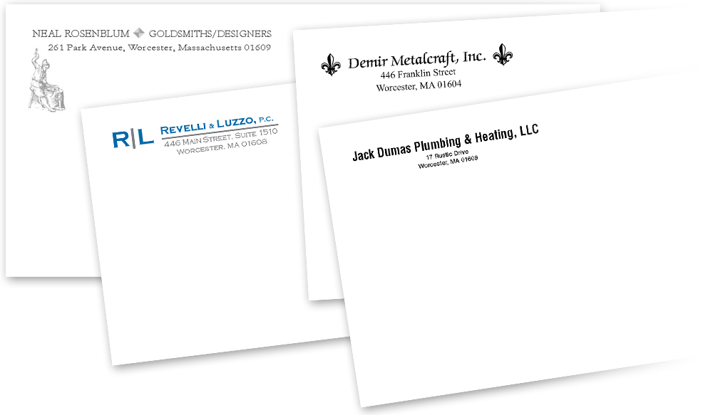 Example corporate envelope designs