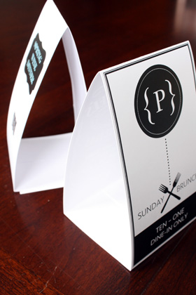 Example table tents